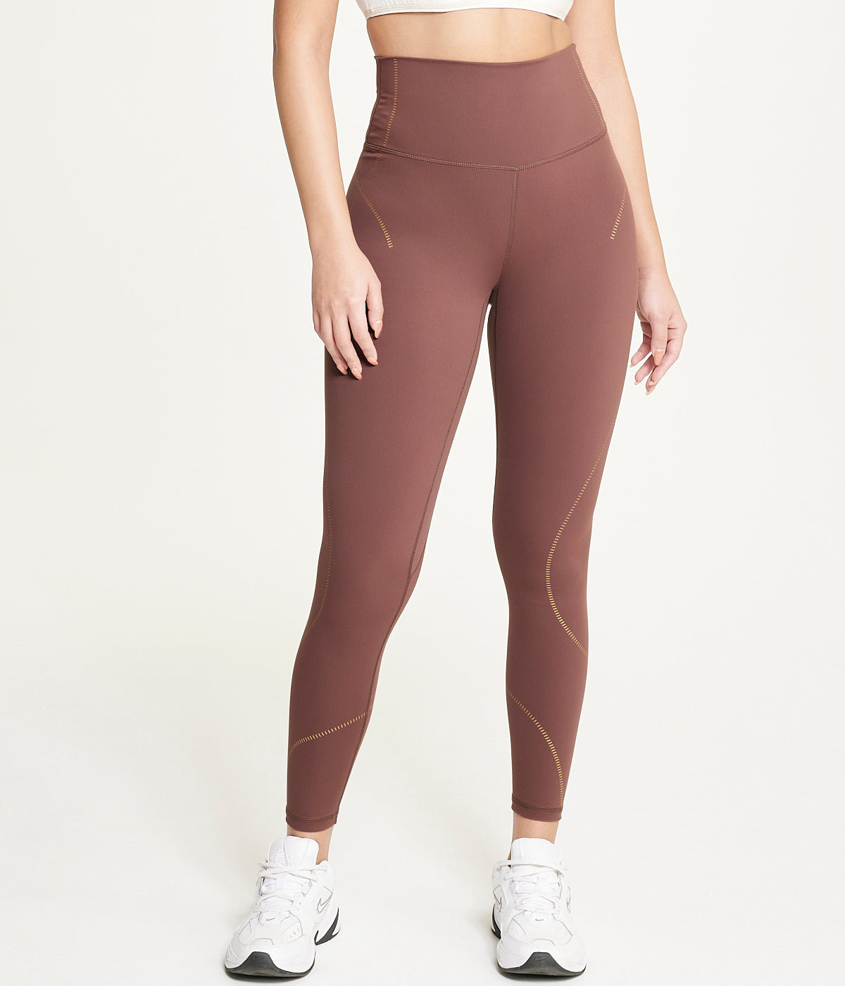  Exertek Contrast Stich Legging - Dark Coffee - Bonton