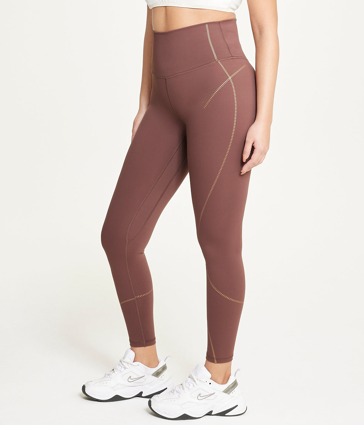  Exertek Contrast Stich Legging - Dark Coffee - Bonton