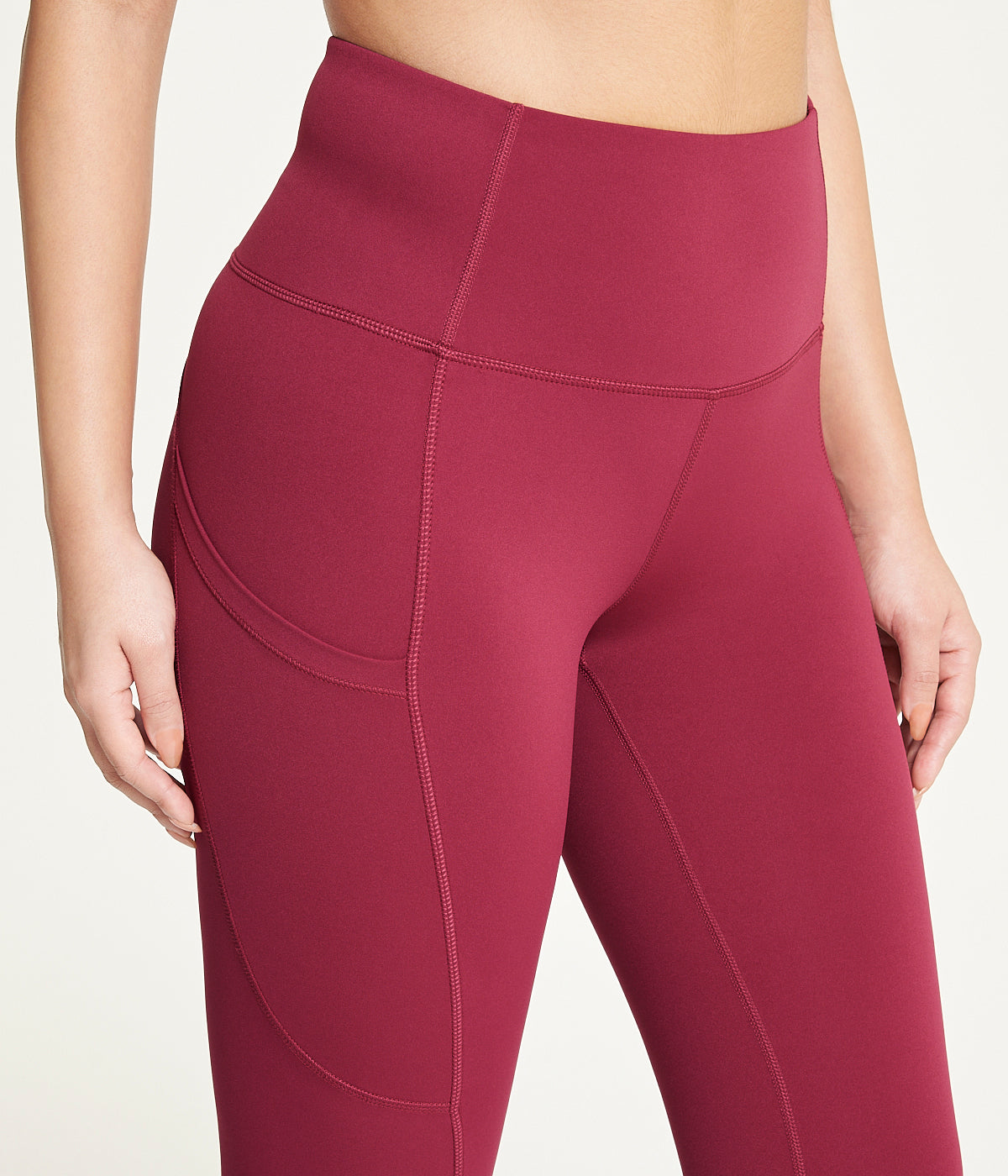  Exertek Side Pocket Legging - Burgundy - Bonton