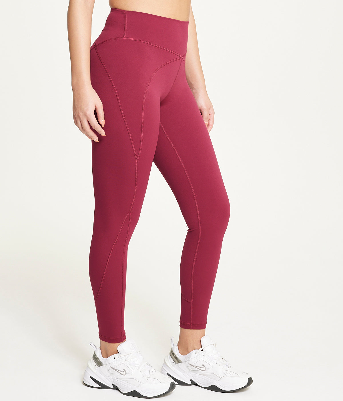  Exertek Yoke Stitching Legging - Burgundy - Bonton