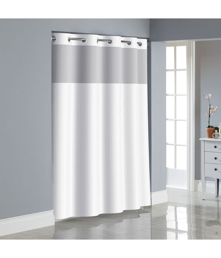 Herringbone Shower Curtain White