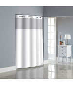 Satin Stripe Shower Curtain Bright White