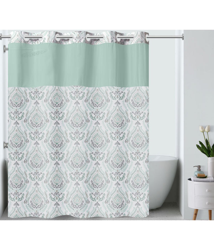 French Damask Shower Curtain Seaglass