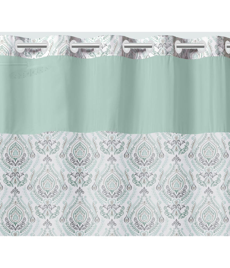 French Damask Shower Curtain Seaglass