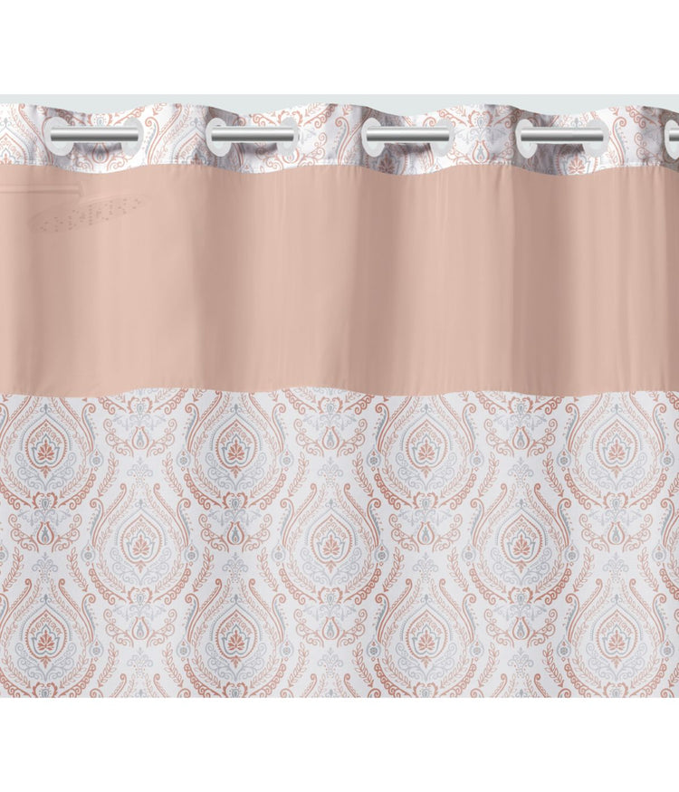 French Damask Shower Curtain Coral