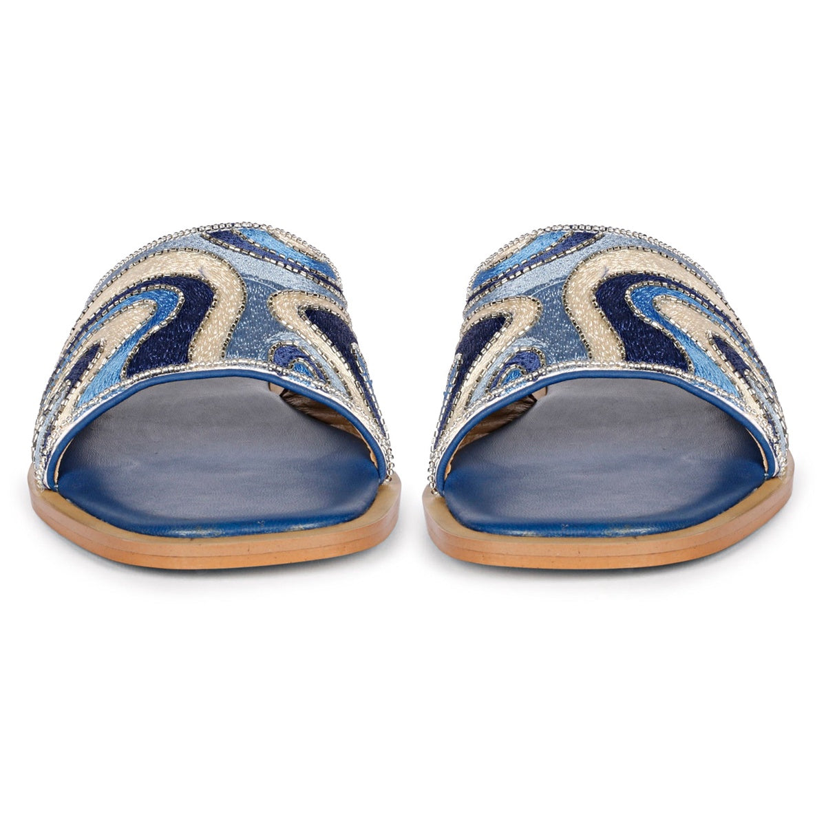  Saint G Giorgia Flat Sandals - Multi Blue - Bonton