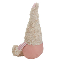 Striped Sitting Spring Plush Gnome Figure - 18" - Pink and Cream