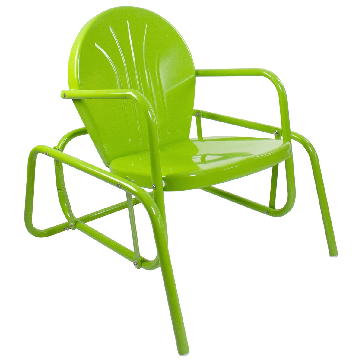  Northlight Outdoor Retro Metal Tulip Glider Patio Chair  Lime Green - Lime Green - Bonton