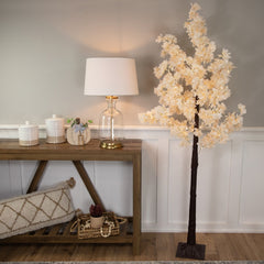 6' LED Lighted White Floral Artificial Tree - Warm White Lights