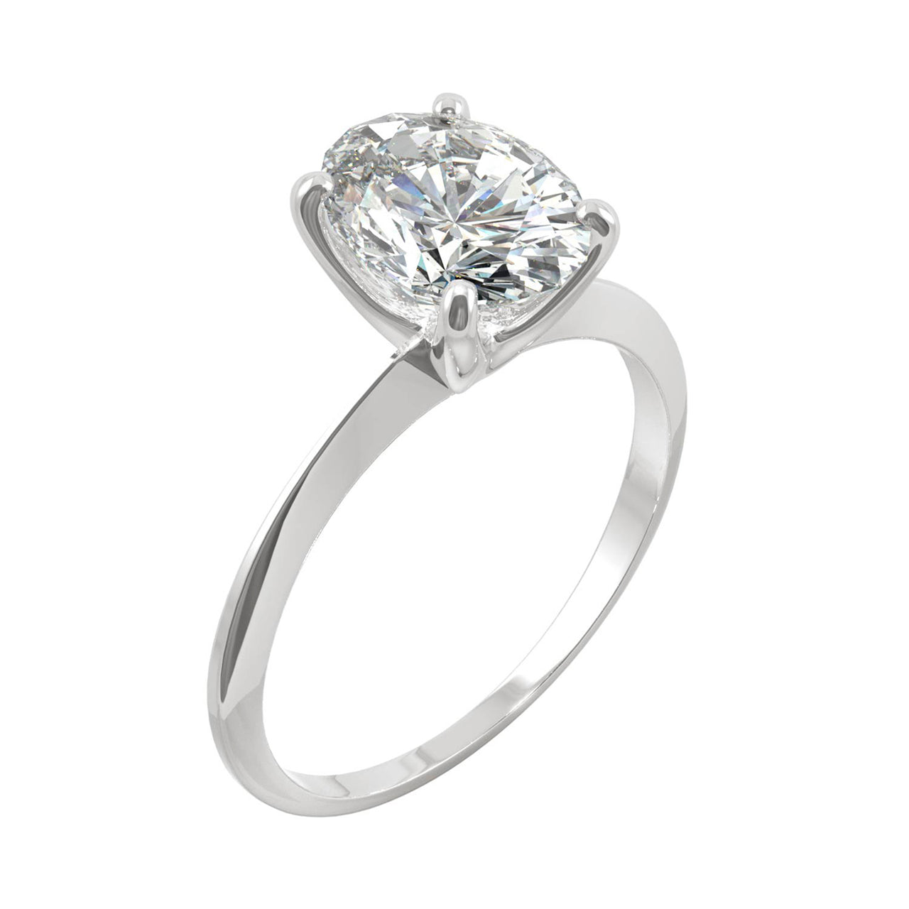  Charles & Colvard Charles & Colvard 2.10cttw Moissanite Oval Solitaire Ring - White Gold - Bonton