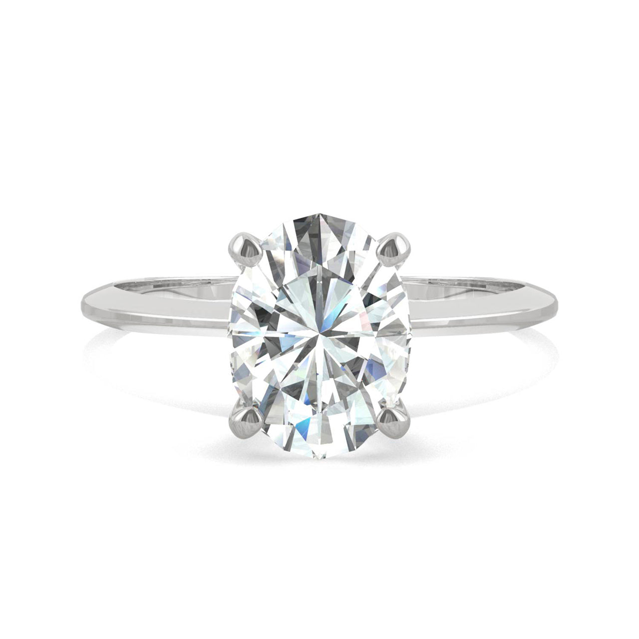  Charles & Colvard Charles & Colvard 2.10cttw Moissanite Oval Solitaire Ring - White Gold - Bonton