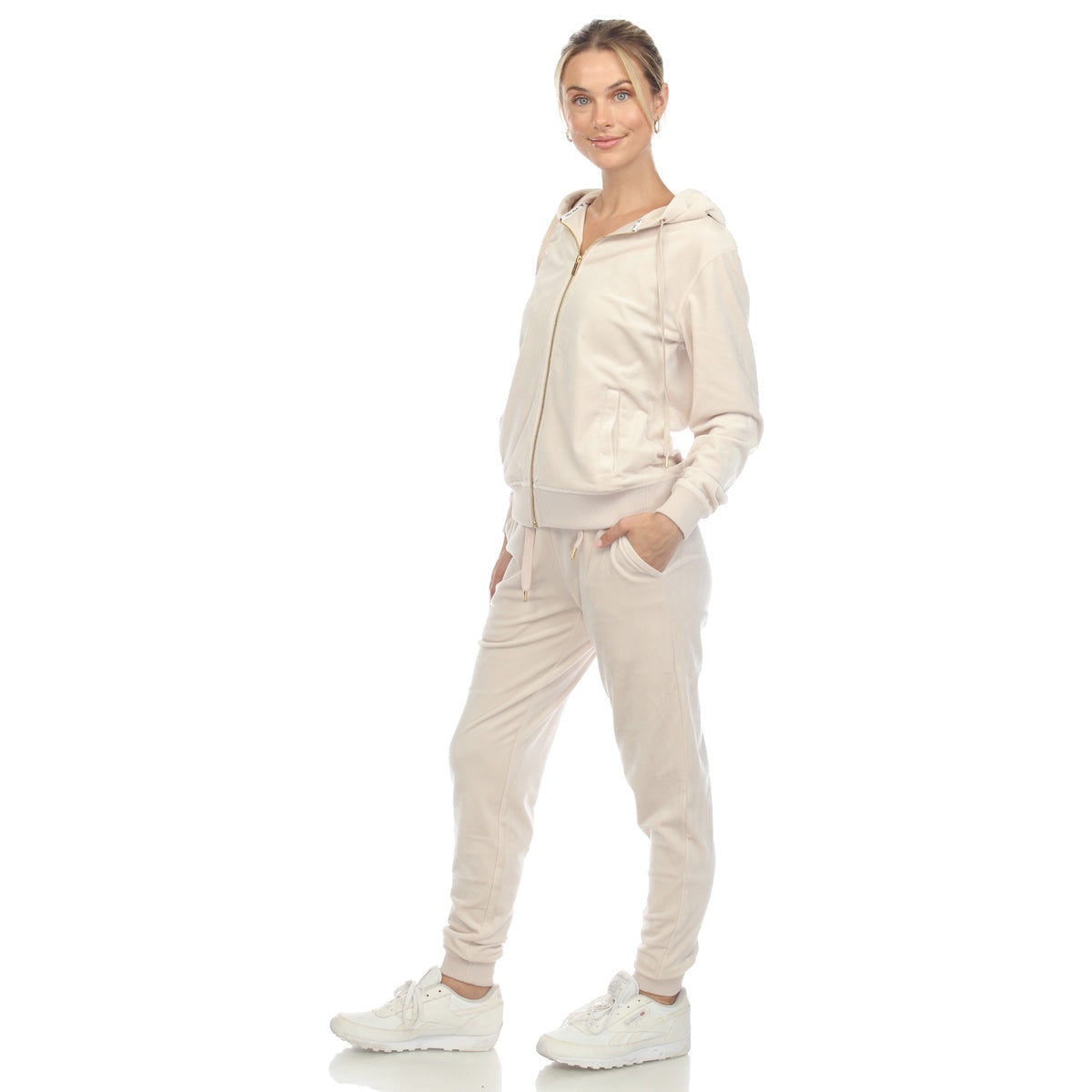  White Mark Women's 2 Piece Velour Tracksuit Set - S - Bonton