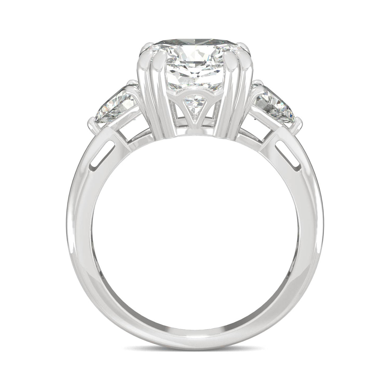  Charles & Colvard Charles & Colvard 5.00cttw Moissanite Cushion Engagement Ring - White Gold - Bonton