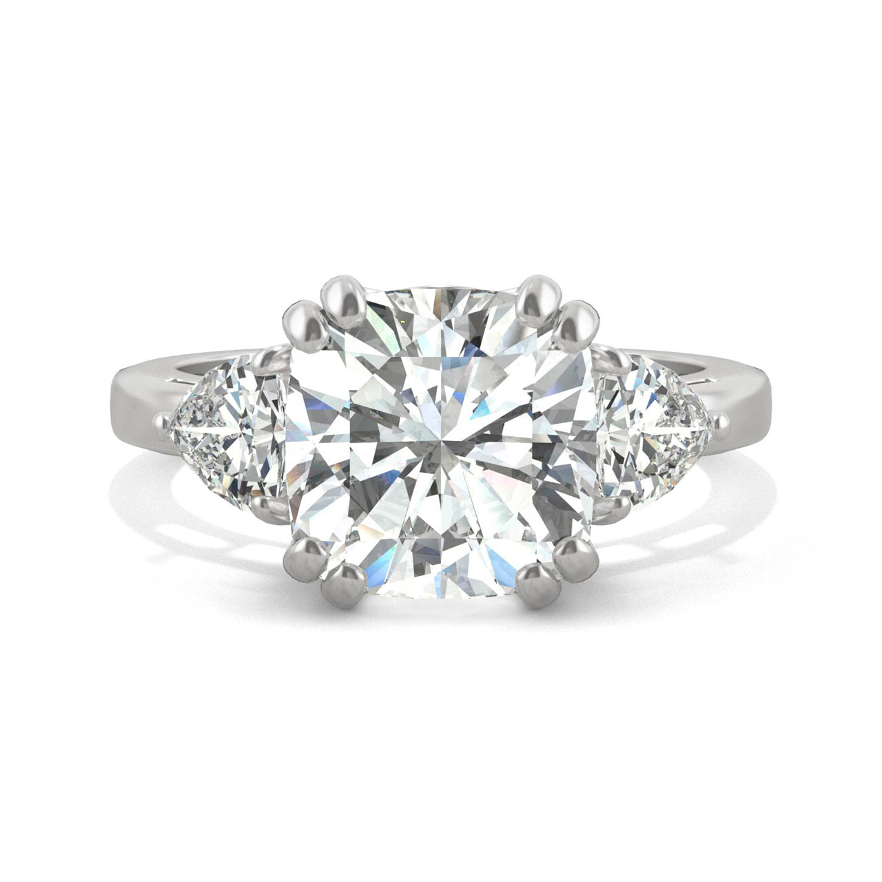  Charles & Colvard Charles & Colvard 5.00cttw Moissanite Cushion Engagement Ring - White Gold - Bonton