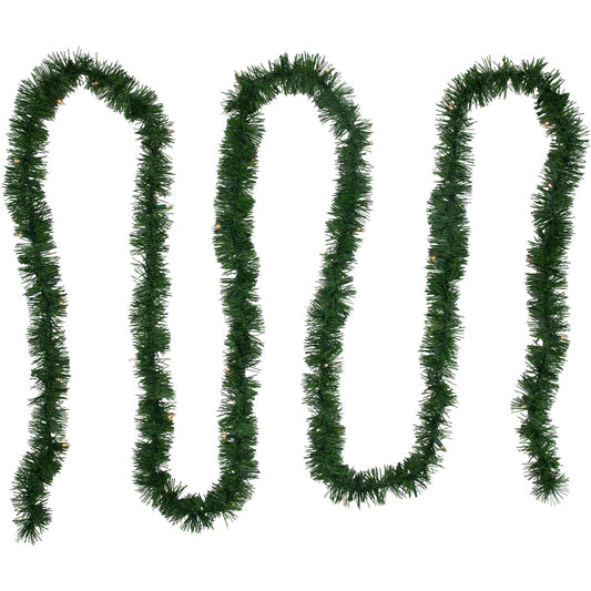 18' X 3" Pre-Lit Pine Two-Tone Artificial Christmas Garland  Clear Lights