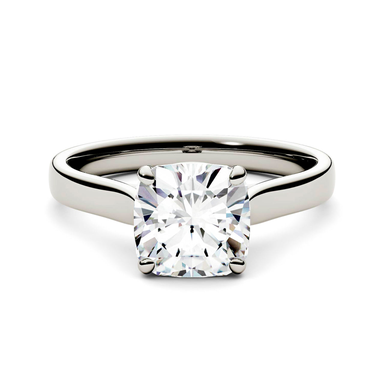  Charles & Colvard Charles & Colvard 2.00cttw Moissanite Cushion Solitaire Ring - White Gold - Bonton