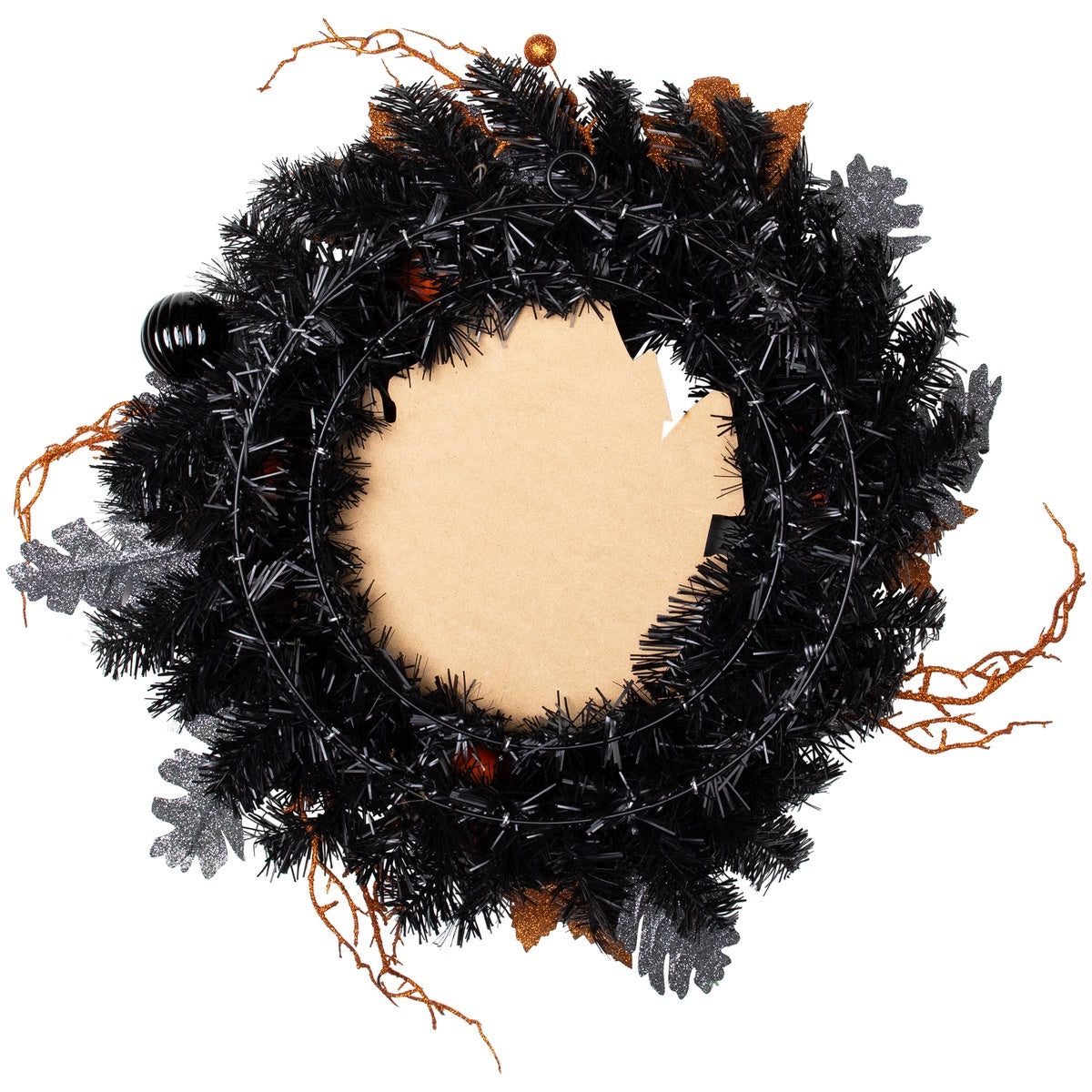  Northlight Orange and Black Haunted House Halloween Wreath  24-Inch  Unlit - Default Title - Bonton