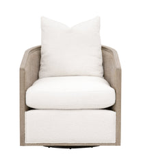 McGuire Swivel Club Chair White