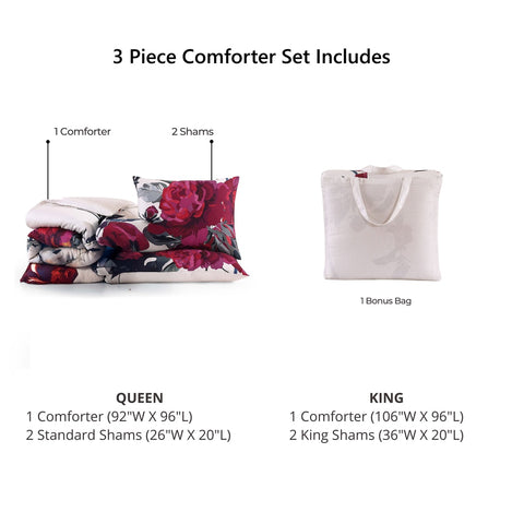 Bebejan Zinnia 3 Piece Reversible Comforter Set