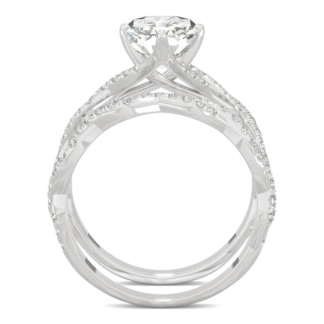  Charles & Colvard Charles & Colvard 3.42cttw Moissanite Radiant Bridal Set - White Gold - Bonton