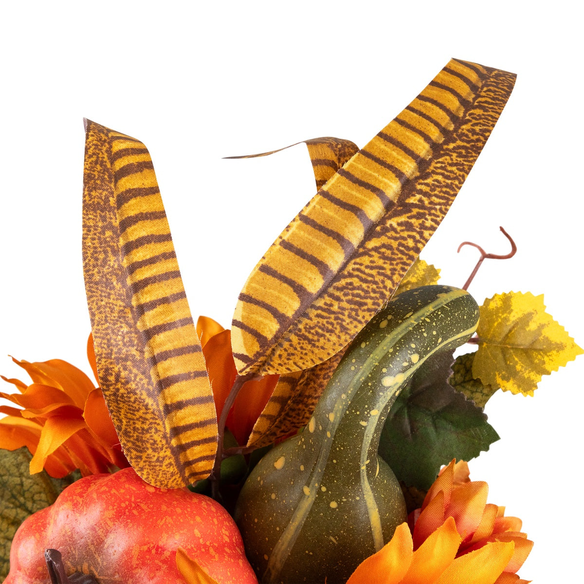  Northlight Sunflower and Mum Filled Pumpkin Thanksgiving Decoration - 14.75