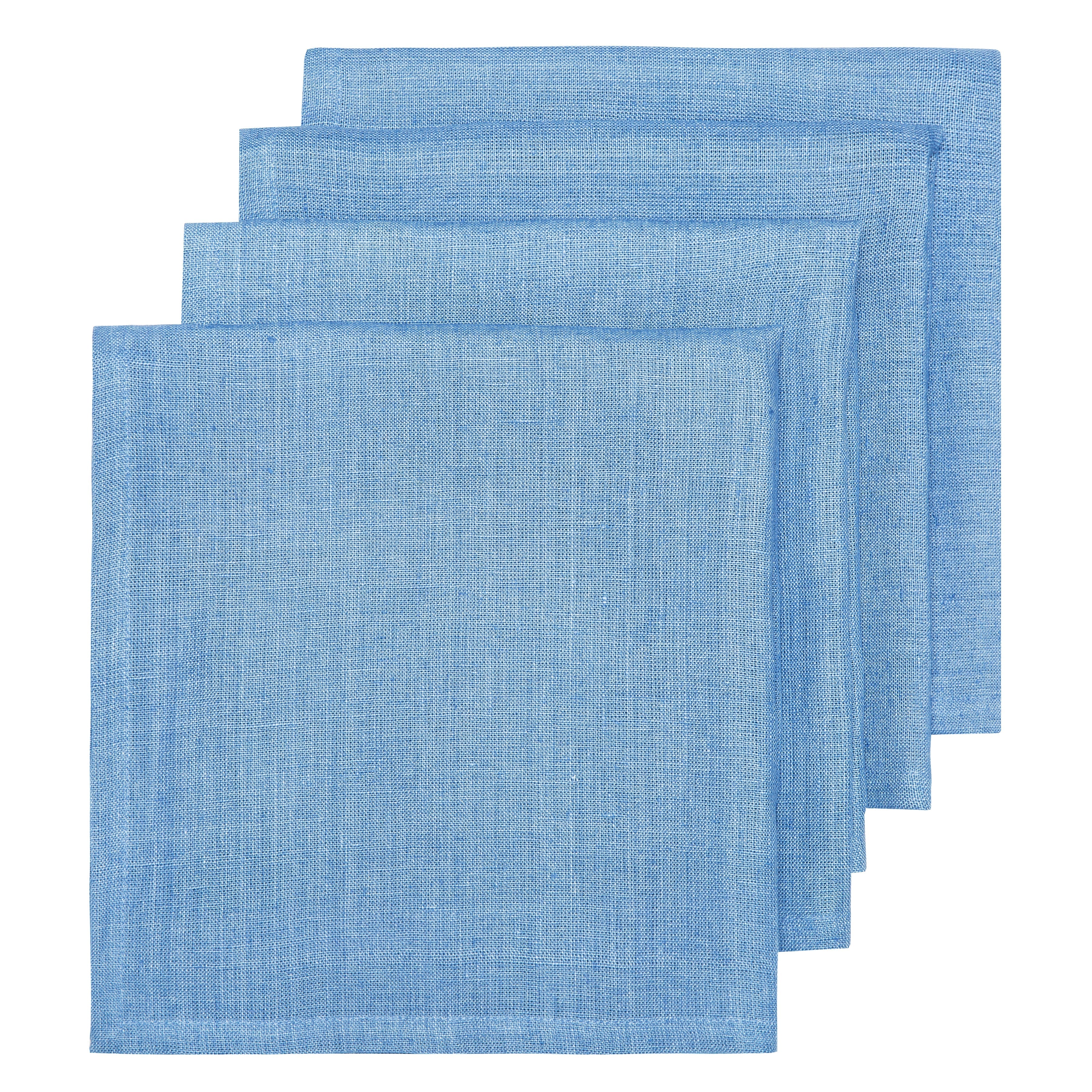  Couleur Nature Palma Handwoven Napkins Set of 4 - Blue - Bonton