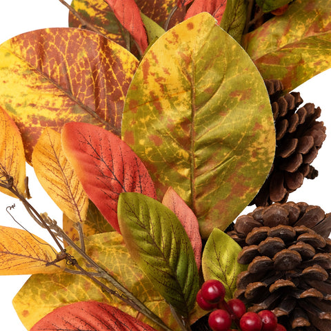 Leaves and Berries Twig Artificial Thanksgiving Wreath - 26-Inch  Unlit
