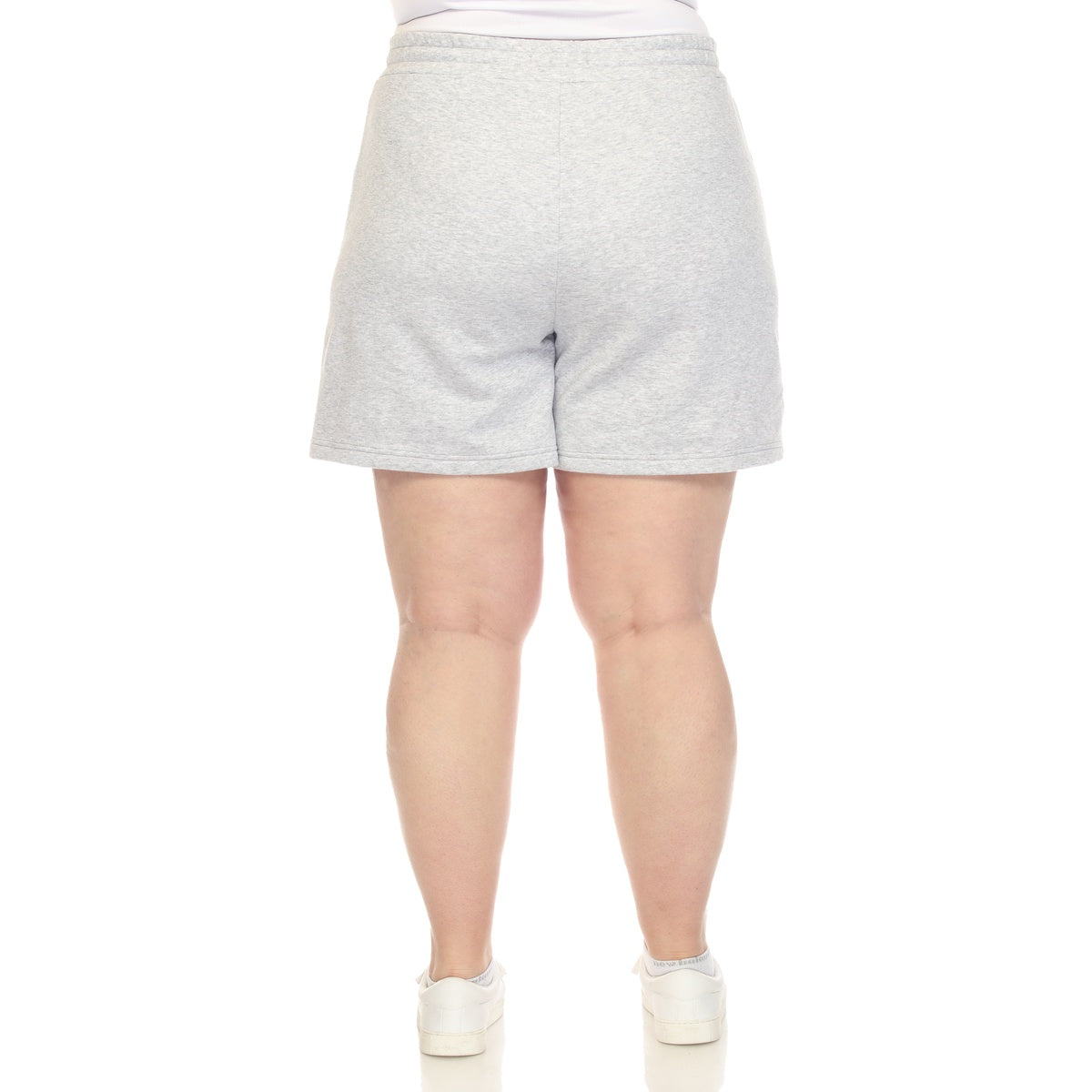  White Mark Plus Size Super Soft Drawstring Waistband Sweat Short - 1X - Bonton