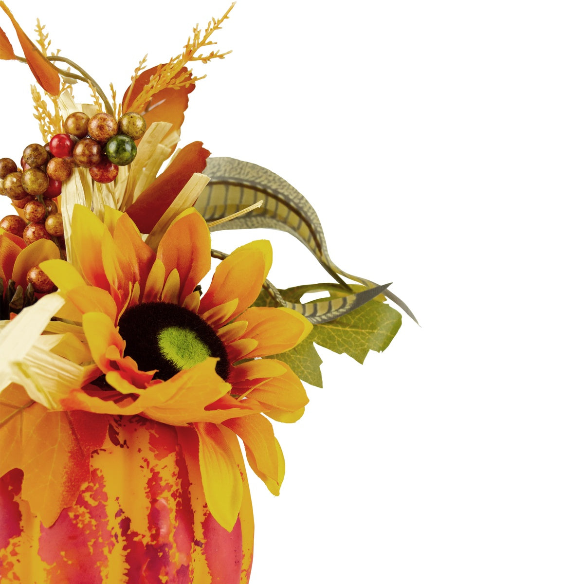  Northlight Floral Pumpkin Autumn Harvest Decoration - 12