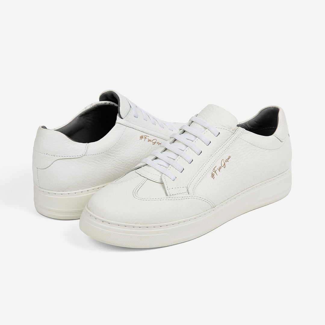  Gernie NYC 18's Garda Leather Laceless Low Top - White Grainy - Bonton