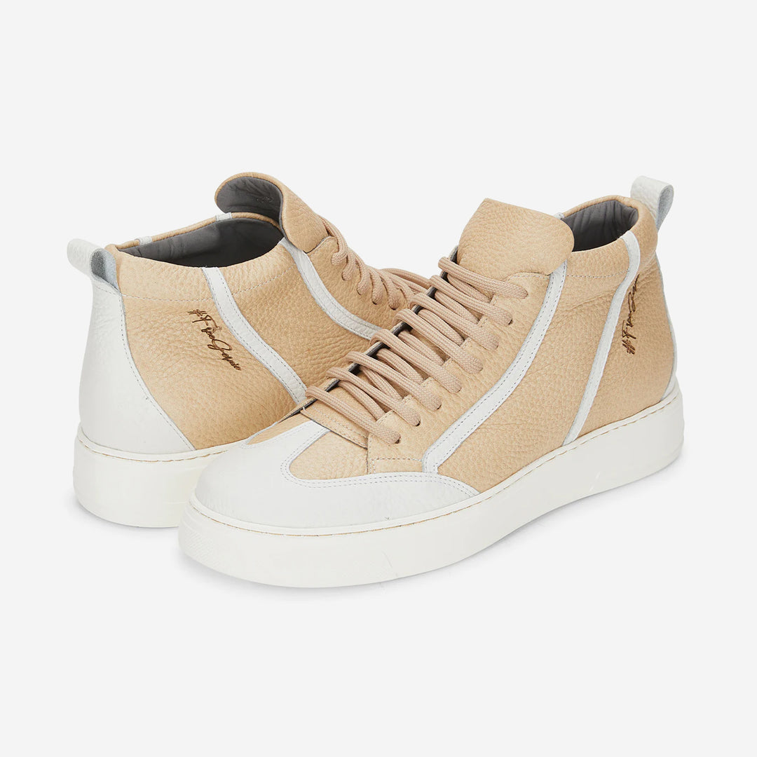  Gernie NYC 18's Garda Leather High Top - White - Bonton