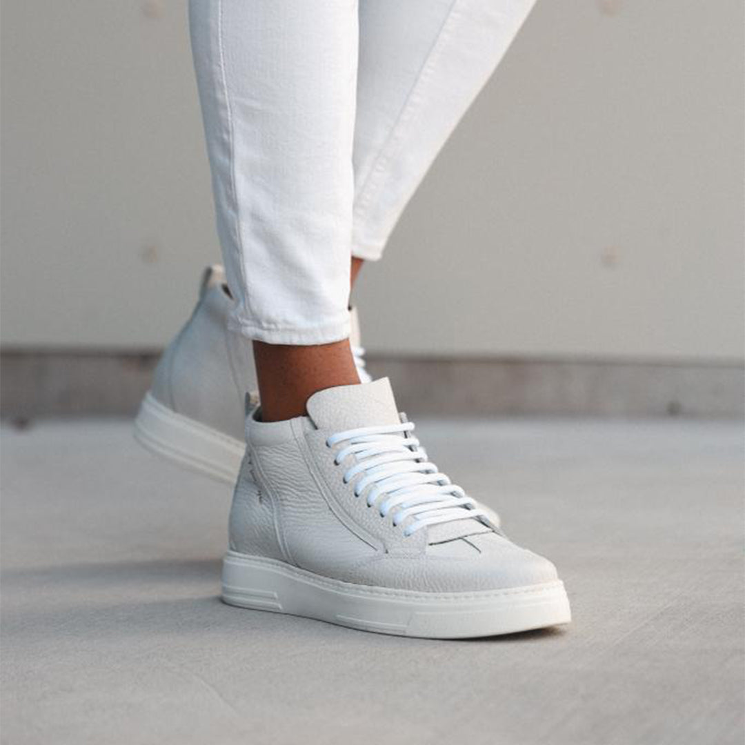  Gernie NYC 18's Garda Leather High Top - White - Bonton