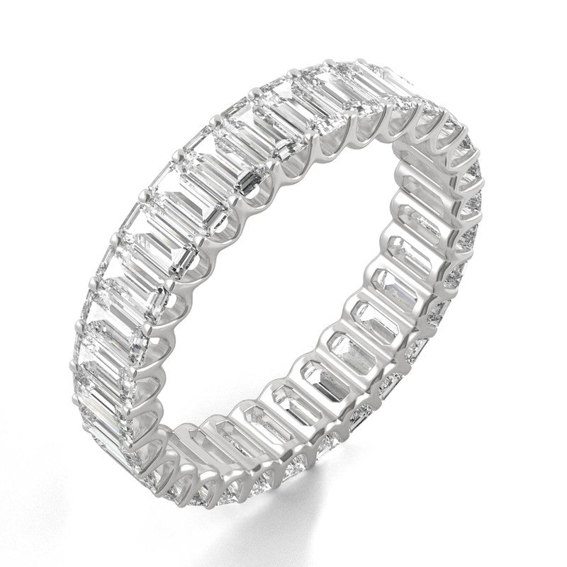  Charles & Colvard Charles & Colvard 3.00cttw Moissanite Emerald Cut Eternity Band - White Gold - Bonton