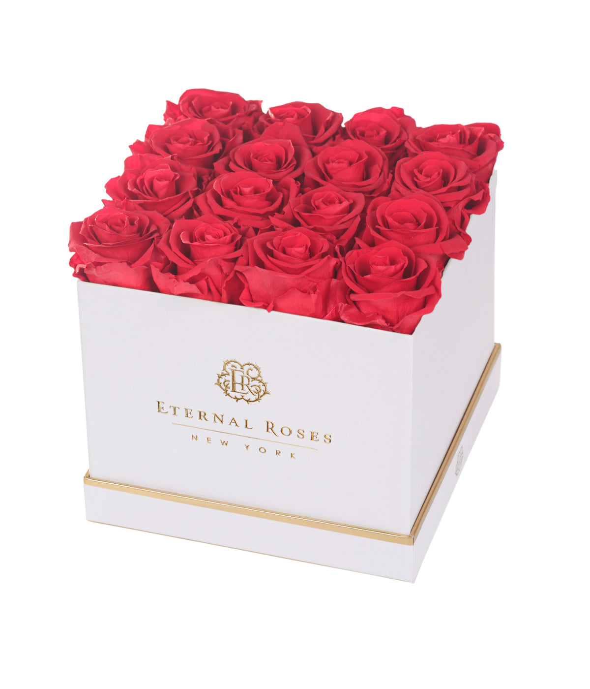  Eternal Roses Lennox 16 Rose Gift Box, White - Scarlet - Bonton