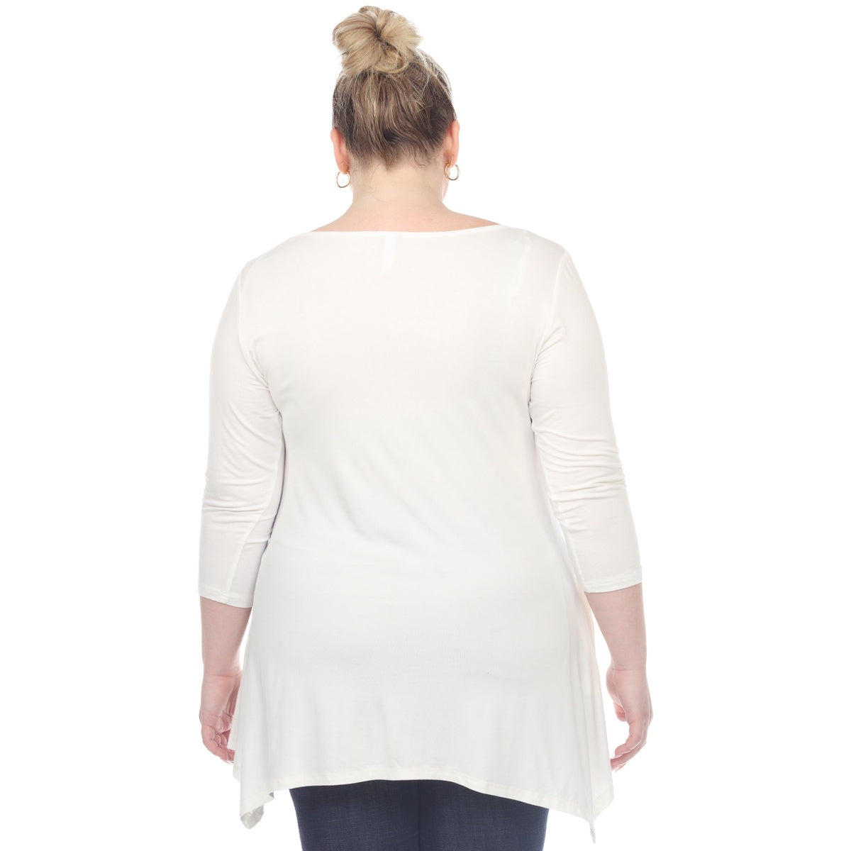  White Mark Plus Size Makayla Tunic Top - 1X - Bonton