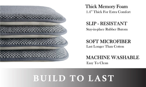 Dan River 2-4 Pack Memory Foam Non-Slip 16x16'' Chair Cushion Pad