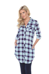 Women's Piper Stretchy Plaid Tunic Top