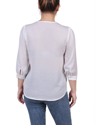 Elbow Sleeve Satin Blouse
