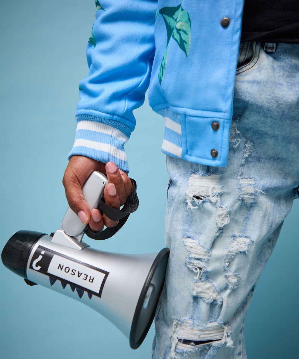 Reason Clothing Dove Wool Varsity Jacket - Light Blue - LIGHT BLUE - Bonton