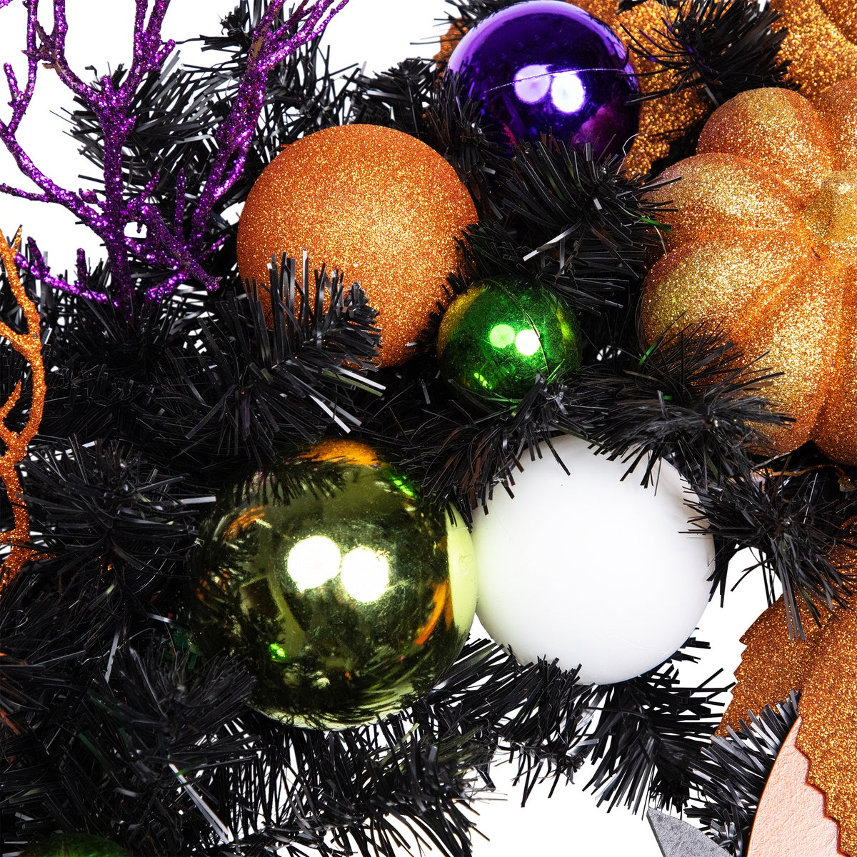  Northlight Jack-O-Lantern in Witches Hat Halloween Pine Wreath  24-Inch  Unlit - Default Title - Bonton