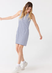 Navy Stripe 1/4 Zip Sleeveless Sport Dress