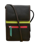 Leather Small Organizer On String Black Brights