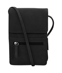 Leather Small Organizer On String Black