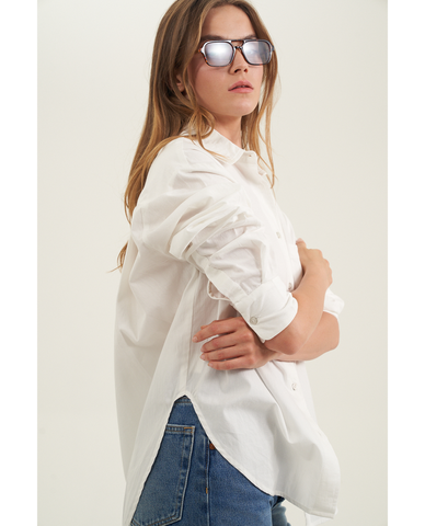 Oversized Cotton Button-Down Shirt