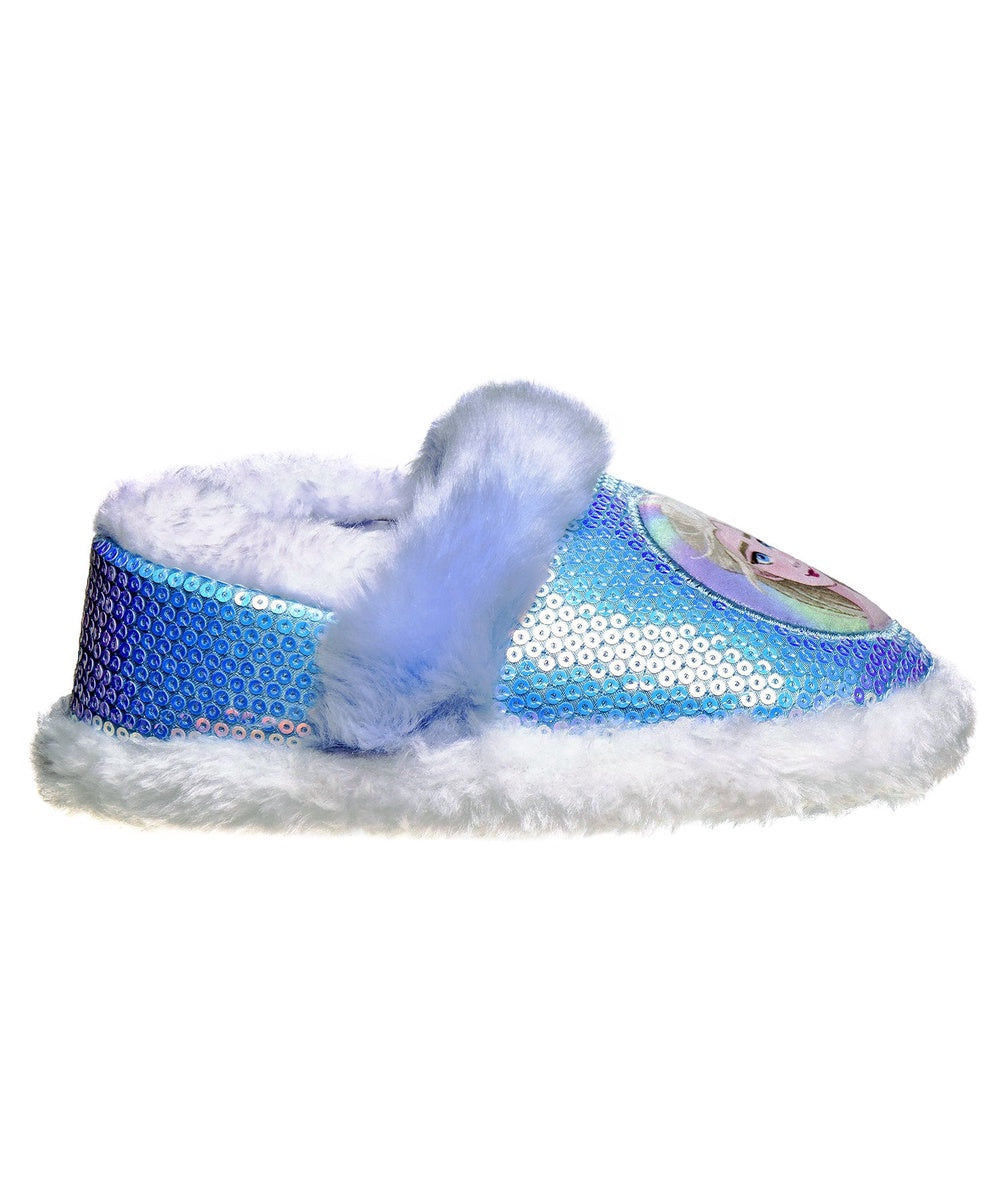  Josmo Disney Frozen Girls' Slippers - Elsa and Anna Plush Lightweight Warm Comfort Soft Aline House Shoes  Blue Purple (Sizes 5-12 Toddler) - 6-May - Bonton