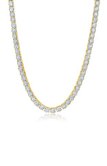 Brilliant Cut Tennis Necklace Finished in 18kt Yellow Gold 3mm