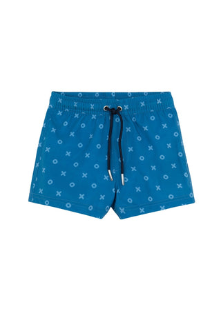 Boys 2 Match Drawstring Swim Shorts-Navy/L.blu