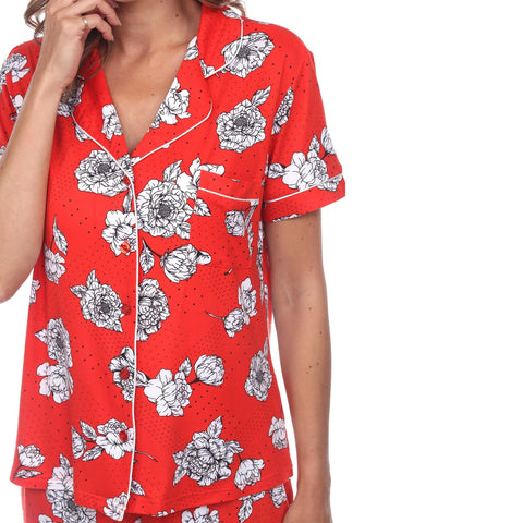 Women's Short Sleeve Floral Pajama Set