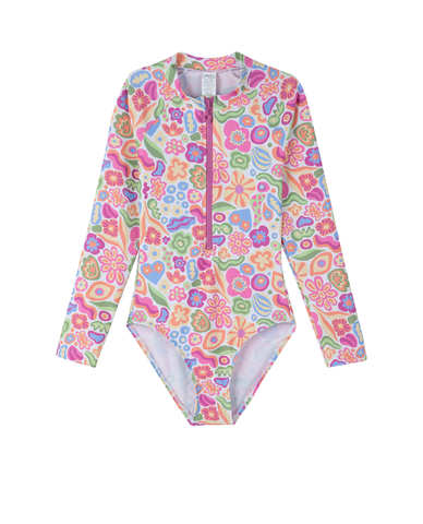 Under the Sea Long Sleeve Zip Front One Piece