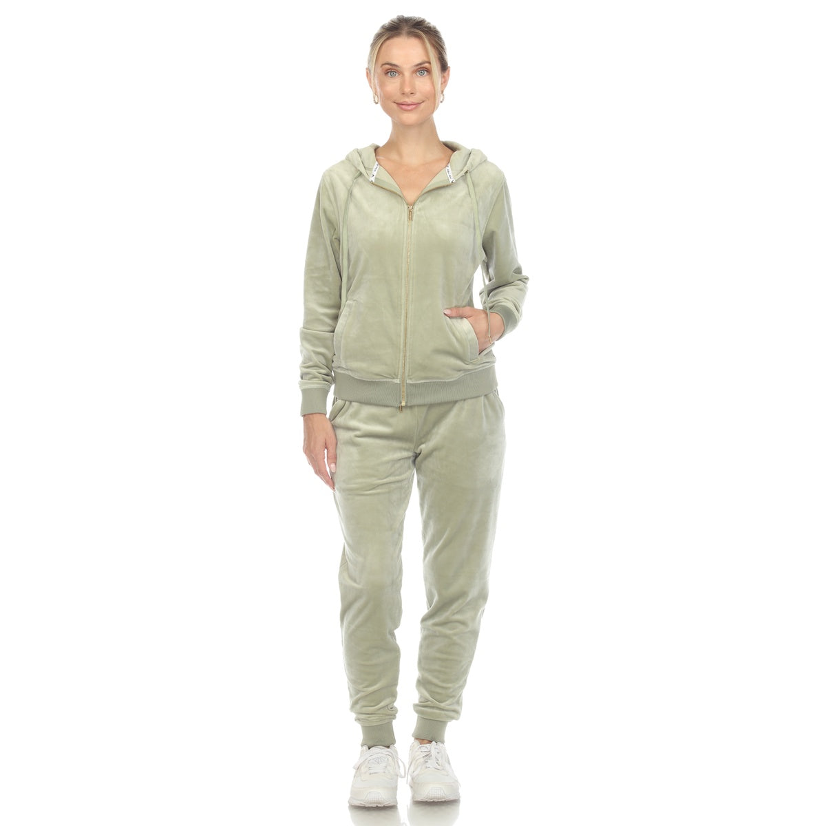  White Mark Women's 2 Piece Velour Tracksuit Set - S - Bonton